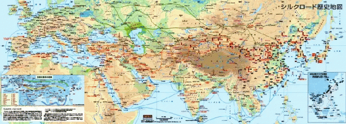 シルクロード 地図 ポスター