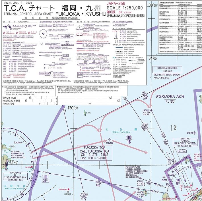 T.C.A.チャート 福岡・九州 / 地図のご購入は「地図の専門店 マップショップ ぶよお堂」