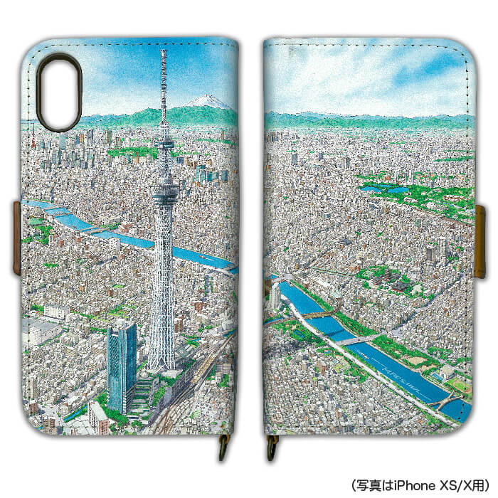 ご当地 地図柄 スマホケース 浅草 iPhone XS/X 用 スマホケース / 地図