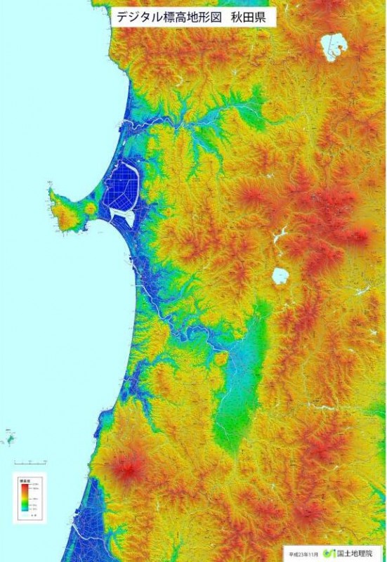 秋田県 - デジタル標高地形図 / 地図のご購入は「地図の専門店 マップショップ ぶよお堂」