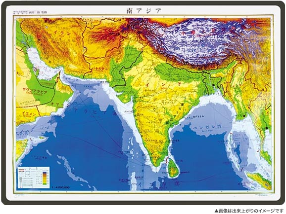 南アジア地方図 小 ボード 世界地方別地図 地図のご購入は 地図の専門店 マップショップ ぶよお堂