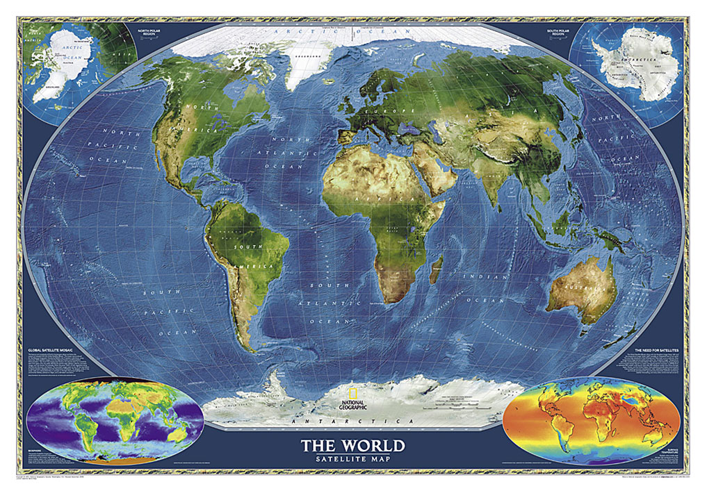 World Satellite 世界地図 National Geographic / 地図のご購入は ...